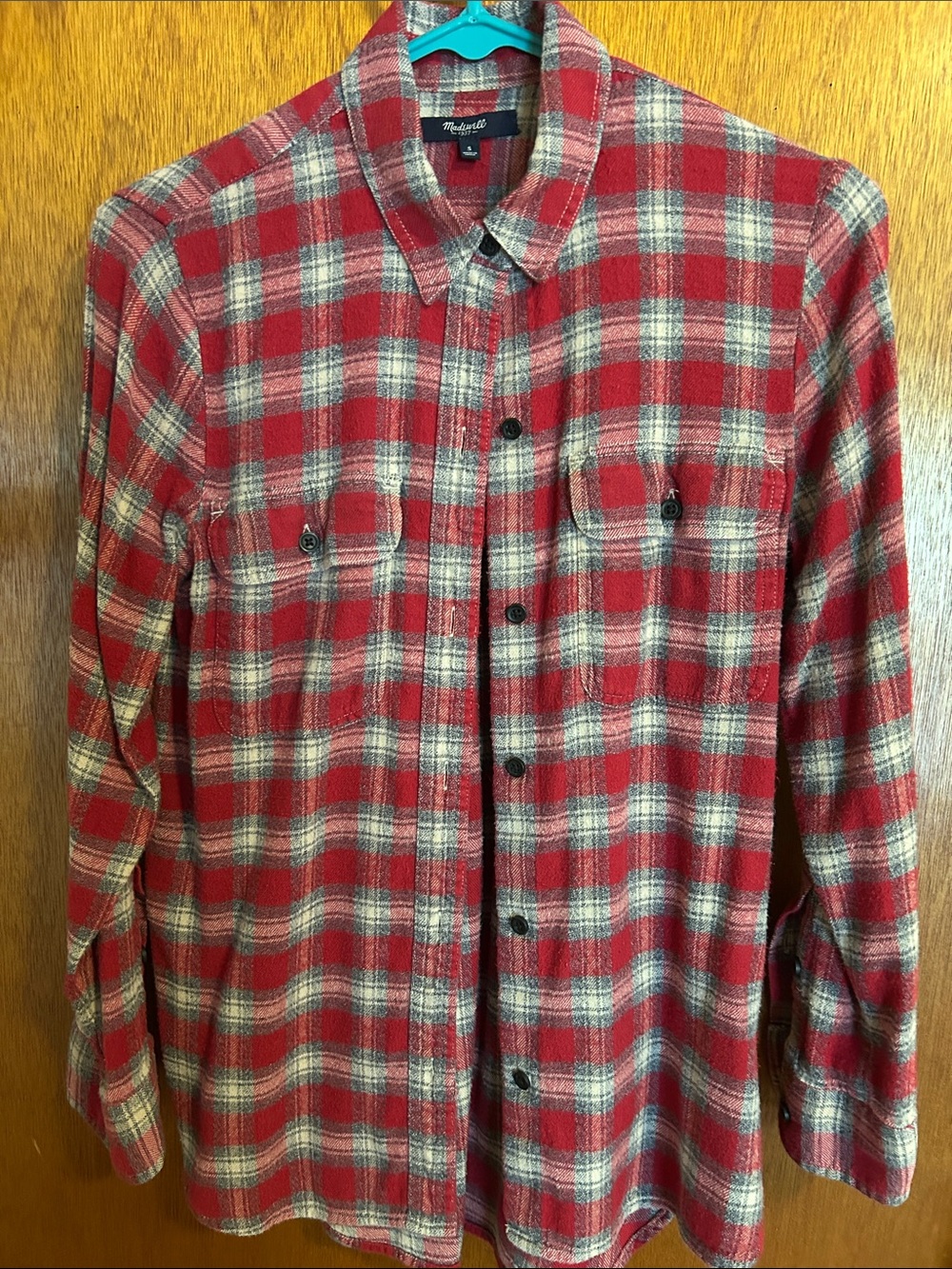 Red Plaid Flannel Shirt Jacket - Classic Casual Layer